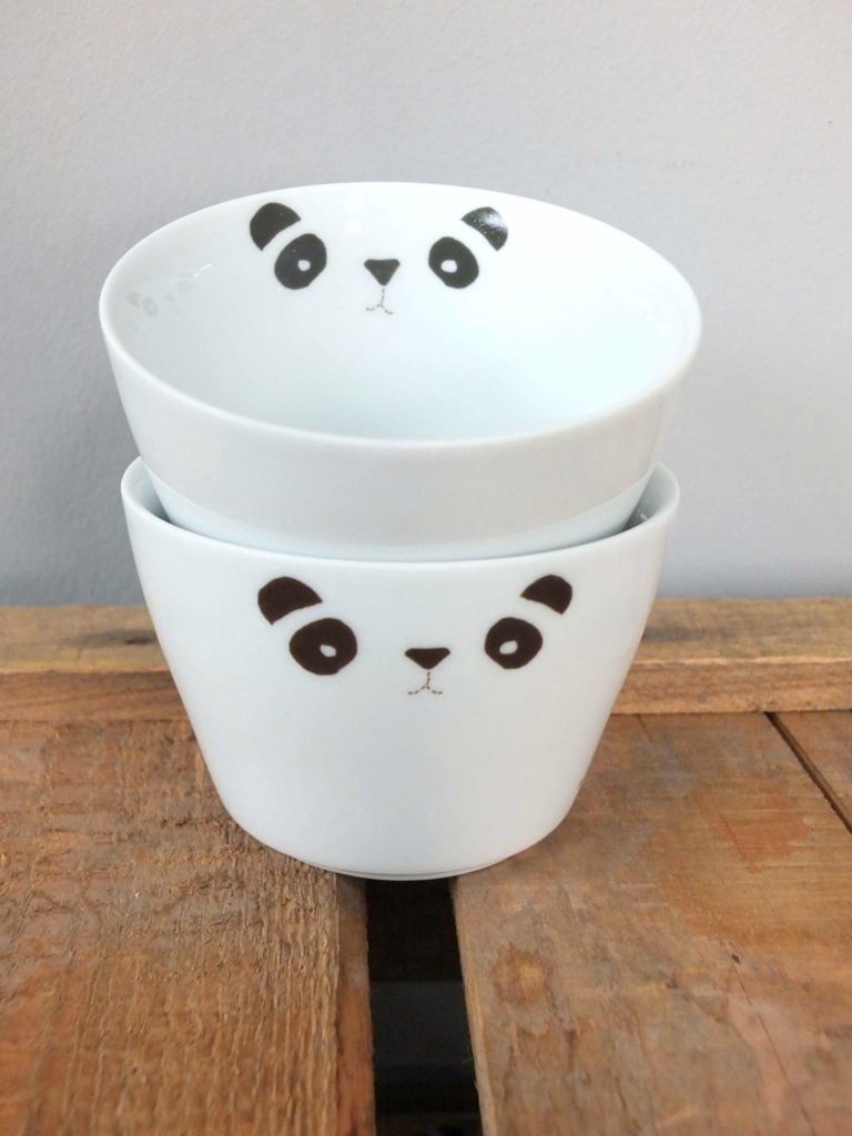 Wohngoldstück_Upcycling Porzellansticker Panda Tassen