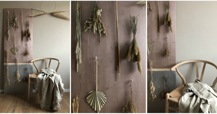 Wohngoldstueck_Bondex Perlmutt Farbe Holzplatte Gräser