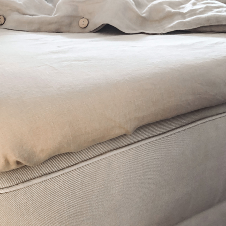 Wohngoldstueck_Lundkvist Bettlaken Leinen Linn Beige