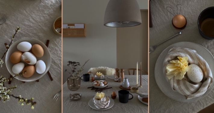 Wohngoldstueck_Minimalistische Osterdeko 2022 DIY Papierblumen