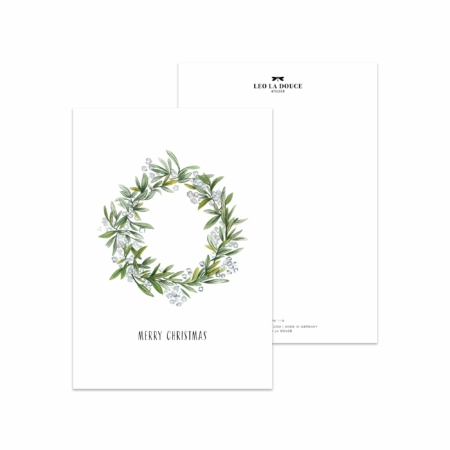 Wohngoldstueck_Postkarte Leo la Douce Christmas Wreath