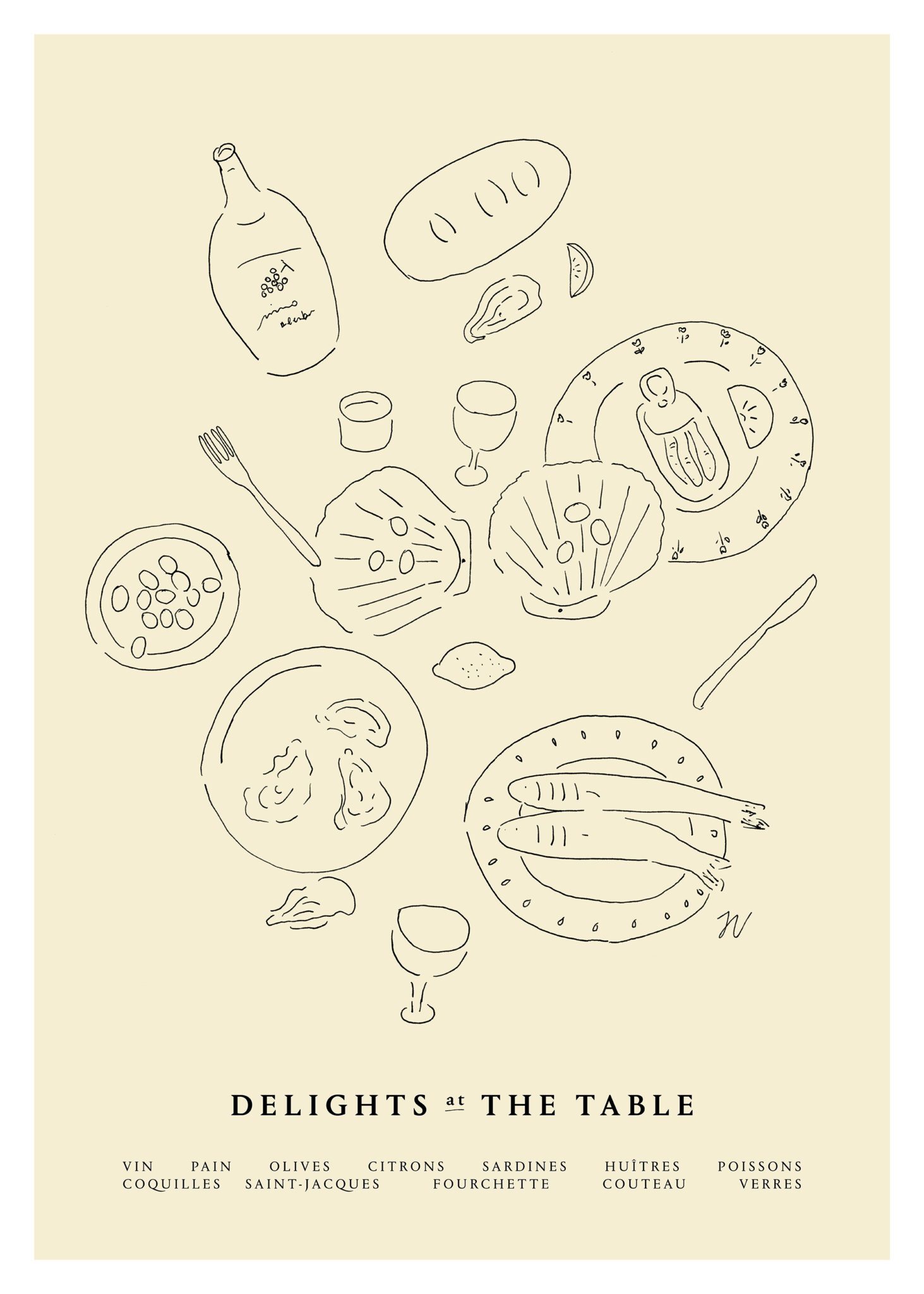 Wohngoldstueck_Poster Art Card Delights at the Table Isabelle Vandeplassche The Poster Club