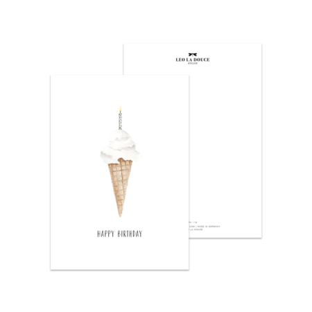 Wohngoldstueck_Postkarte Leo la Douce Ice Cream Candle